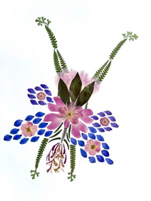 June, custom pressed flower wall art by Gretchen TenBrook