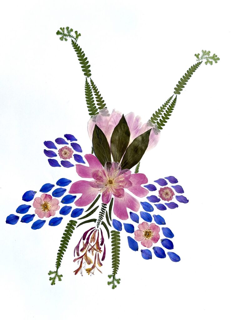 June, custom pressed flower wall art by Gretchen TenBrook